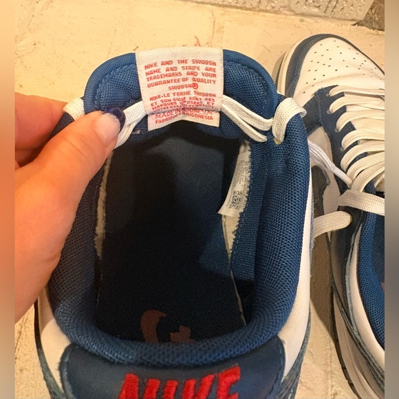 Nike Dunk Low Midnight Navy White Men’s 8.5 Good Condition No Box - Picture 8 of 9